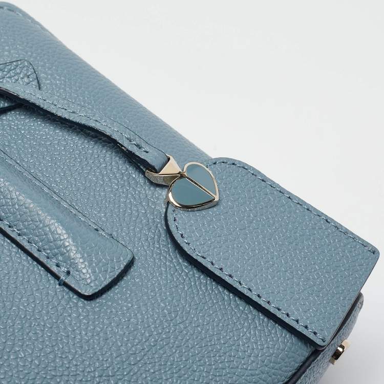 Pre Owned Kate Spade Light Blue Leather Margaux Mini Satchel 