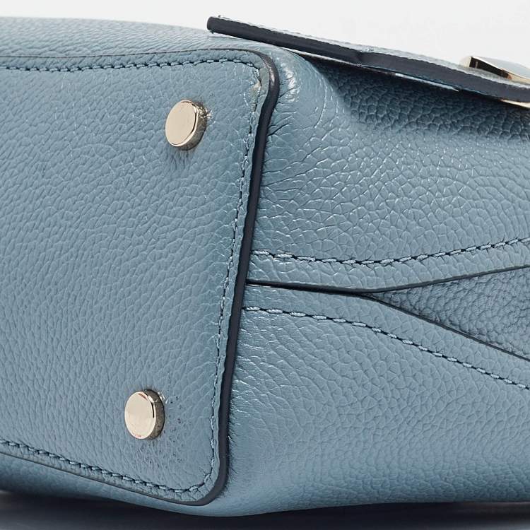 Pre Owned Kate Spade Light Blue Leather Margaux Mini Satchel 