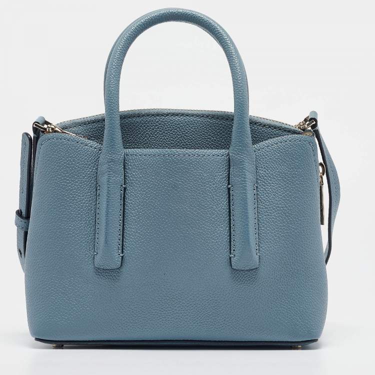 Pre Owned Kate Spade Light Blue Leather Margaux Mini Satchel 