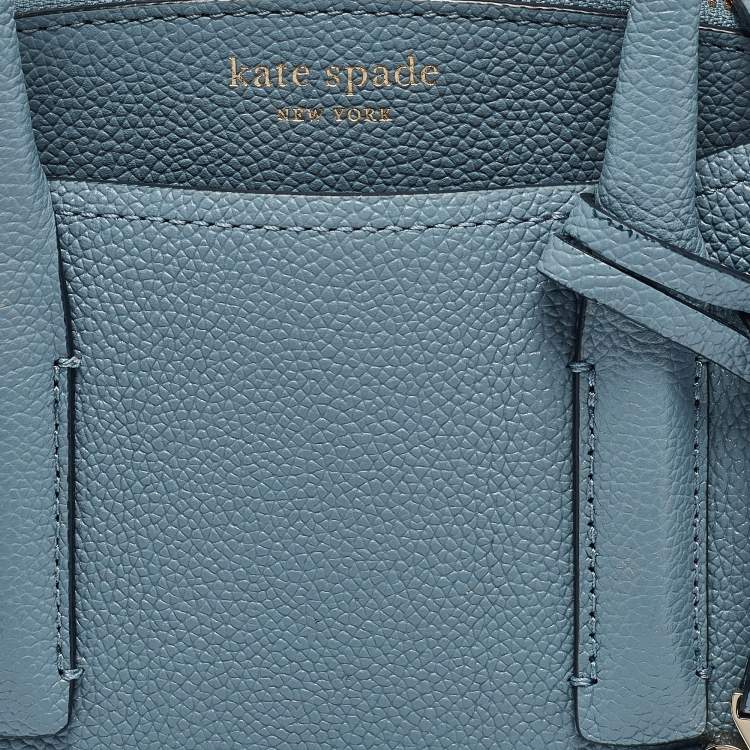 Pre Owned Kate Spade Light Blue Leather Margaux Mini Satchel 