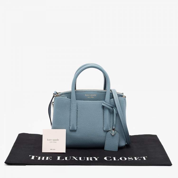 Pre Owned Kate Spade Light Blue Leather Margaux Mini Satchel 