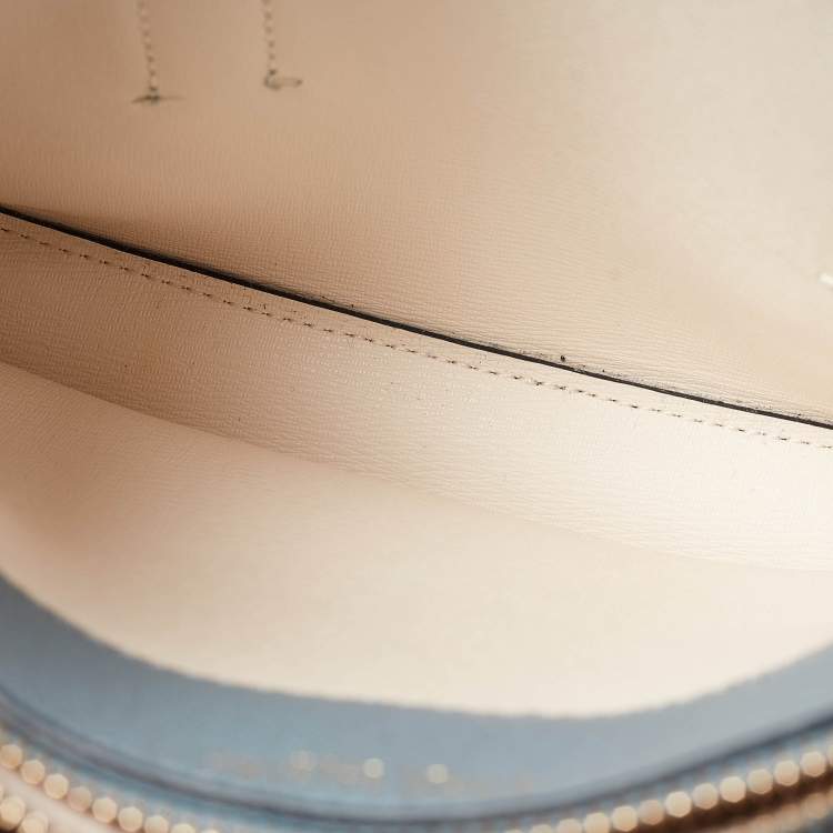 Pre Owned Kate Spade Light Blue Leather Margaux Mini Satchel 