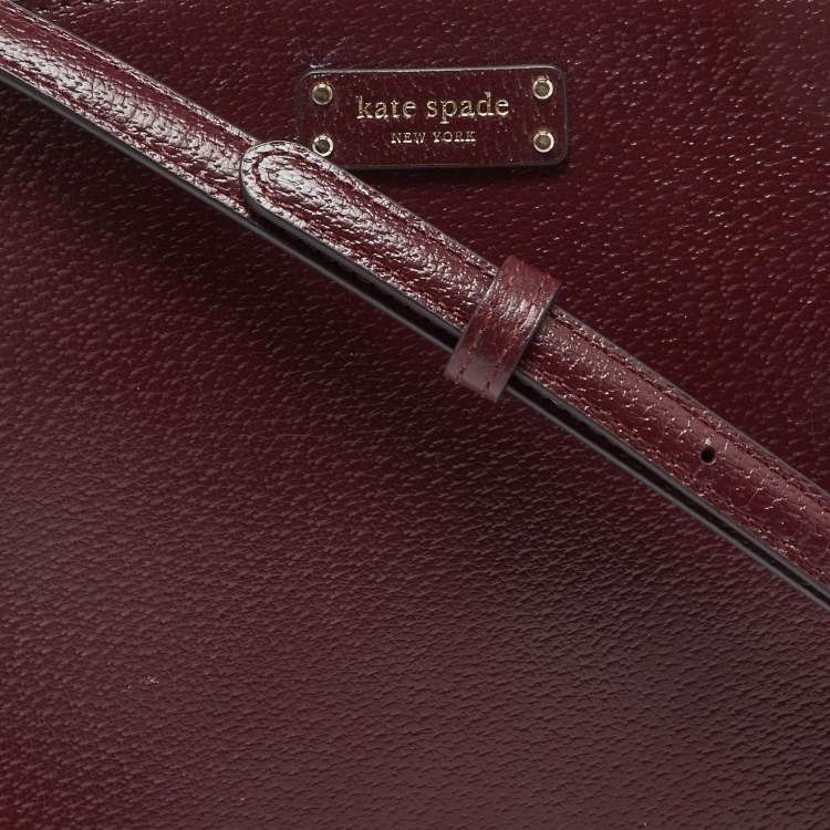 Pre Owned Kate Spade Burgundy Leather Jeanne Crossbody Bag