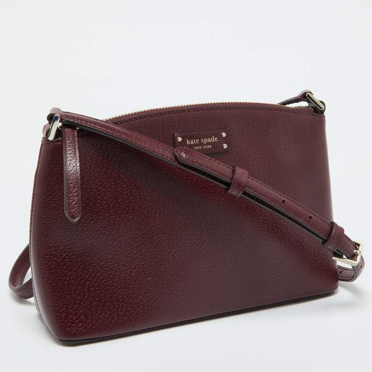 Pre Owned Kate Spade Burgundy Leather Jeanne Crossbody Bag