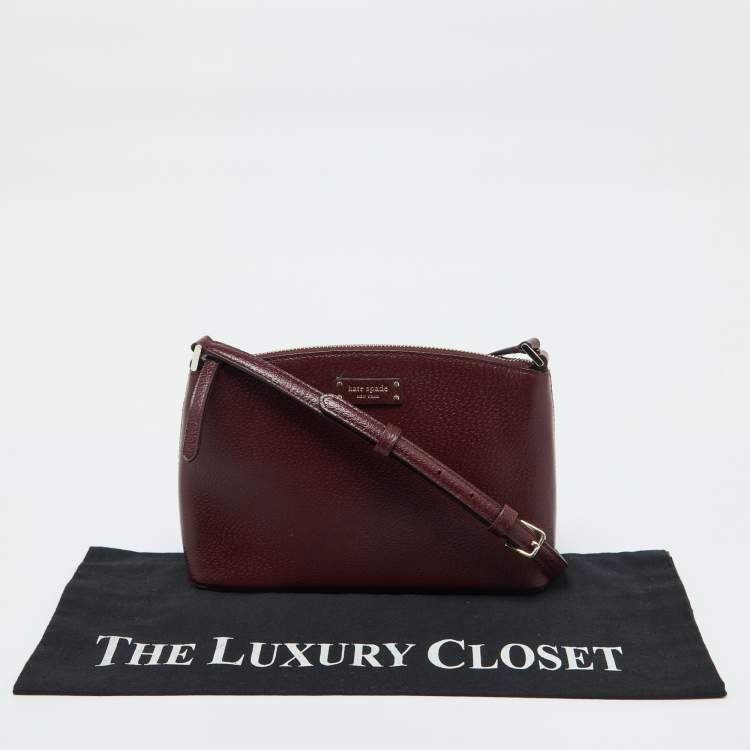 Pre Owned Kate Spade Burgundy Leather Jeanne Crossbody Bag