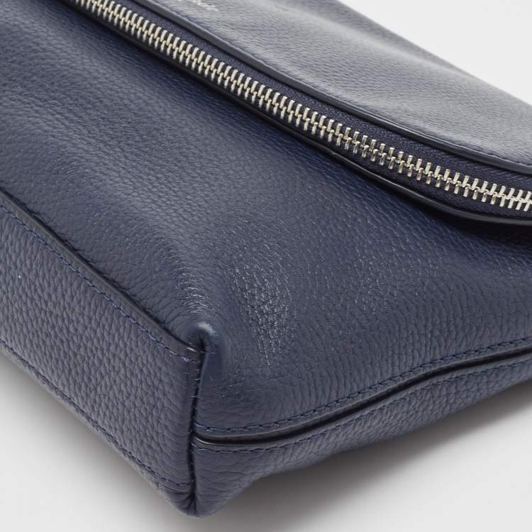Pre Owned Kate Spade Navy Blue Leather Polly Shoulder Bag