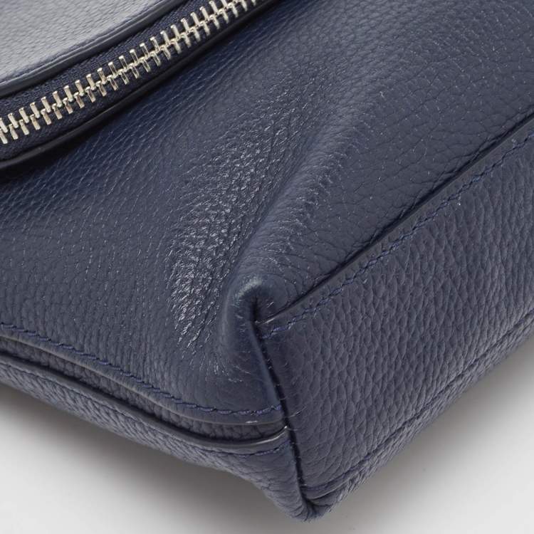 Pre Owned Kate Spade Navy Blue Leather Polly Shoulder Bag