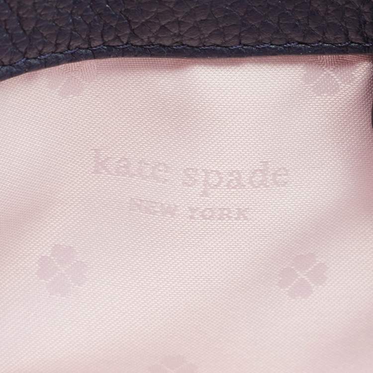 Pre Owned Kate Spade Navy Blue Leather Polly Shoulder Bag