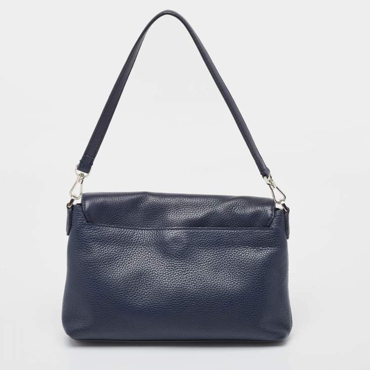 Pre Owned Kate Spade Navy Blue Leather Polly Shoulder Bag