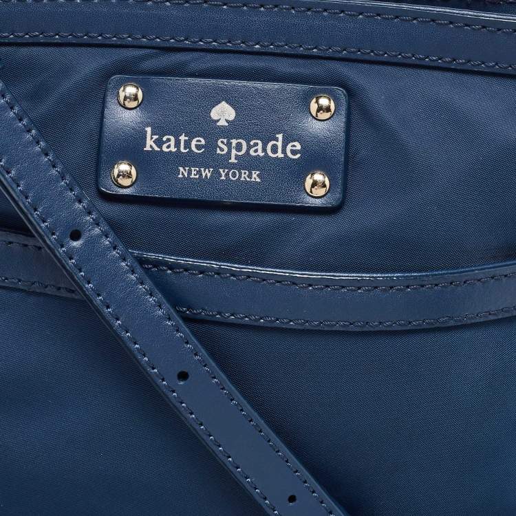 Pre Owned Kate Spade Blue Nylon and Leather Crossbody Bag