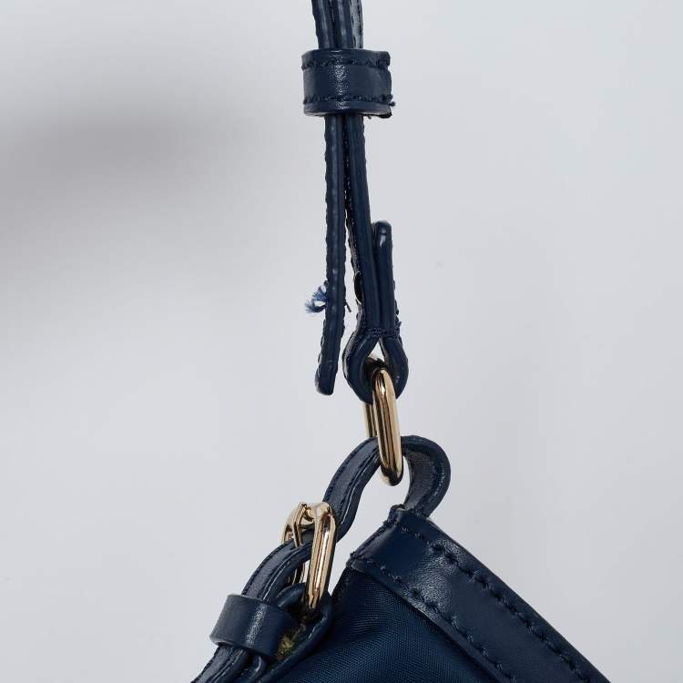 Pre Owned Kate Spade Blue Nylon and Leather Crossbody Bag