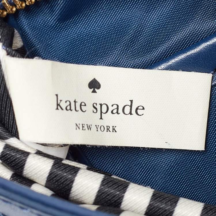 Pre Owned Kate Spade Blue Nylon and Leather Crossbody Bag