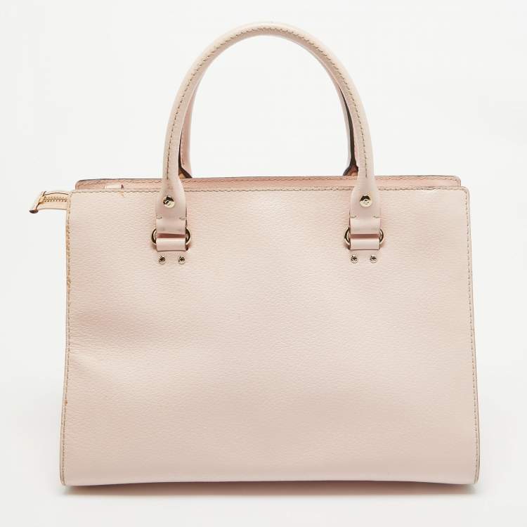 Pre Owned Kate Spade Light Pink Leather Wellesley Durham Tote 