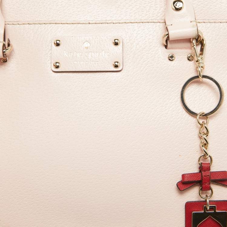 Pre Owned Kate Spade Light Pink Leather Wellesley Durham Tote 