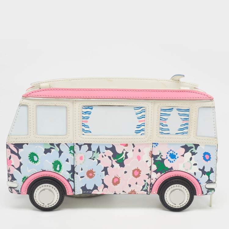 Pre Owned Kate Spade Multicolor Printed Leather California Dreaming Surf 3d Van Crossbody Bag