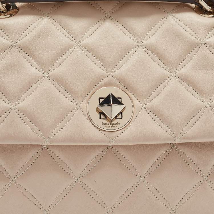 مملوكة مسبقًا Kate Spade Beige Quilted Leather Natalia Crossbody Bag