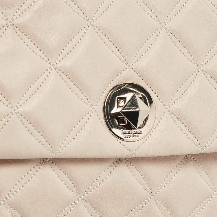 مملوكة مسبقًا Kate Spade Beige Quilted Leather Natalia Crossbody Bag