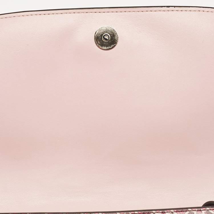 مملوكة مسبقًا Kate Spade Burgundy Printed Coated Canvas Saddle Shoulder Bag