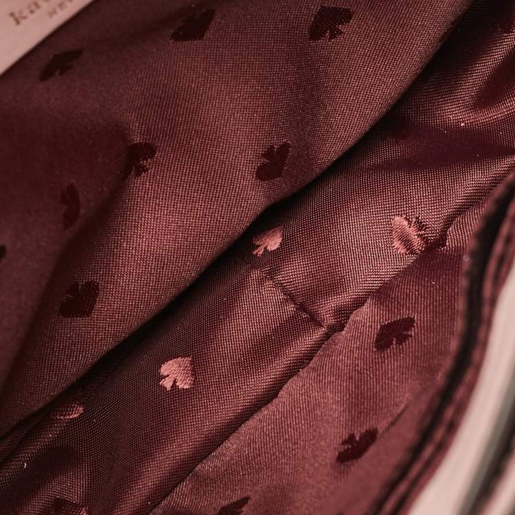 مملوكة مسبقًا Kate Spade Burgundy Printed Coated Canvas Saddle Shoulder Bag