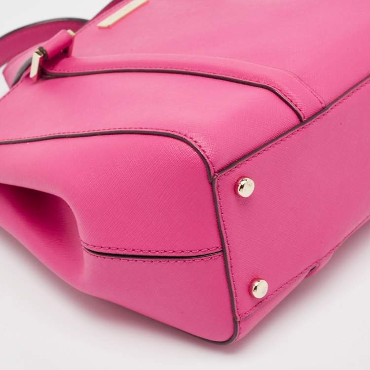 Pre Owned Kate Spade Pink Leather Newberry Lane Loden Tote