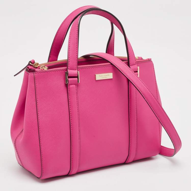 Pre Owned Kate Spade Pink Leather Newberry Lane Loden Tote