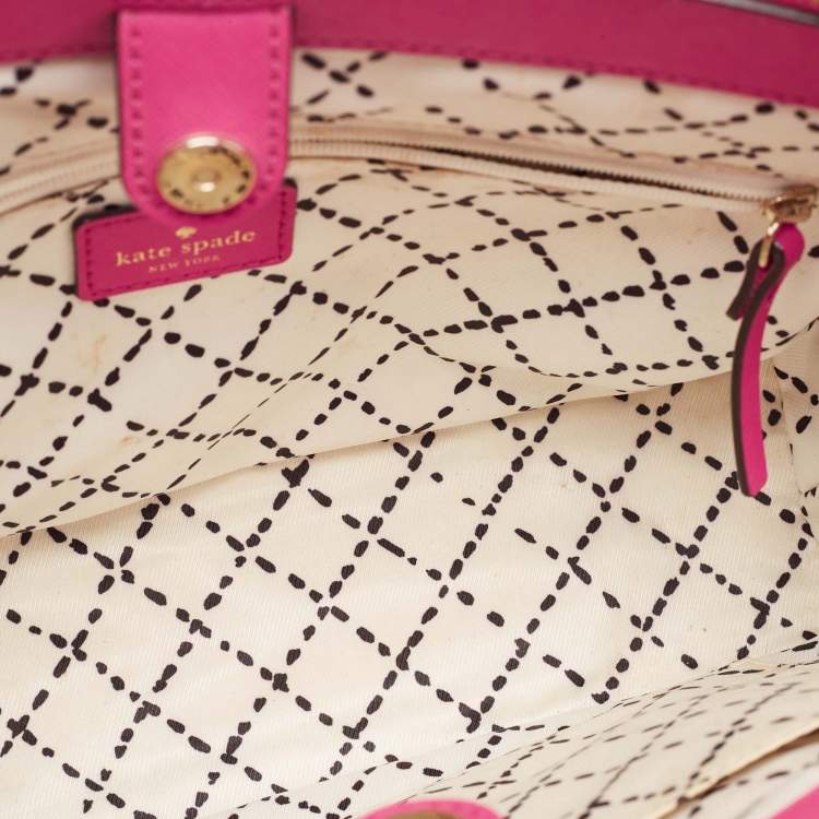 Pre Owned Kate Spade Pink Leather Newberry Lane Loden Tote