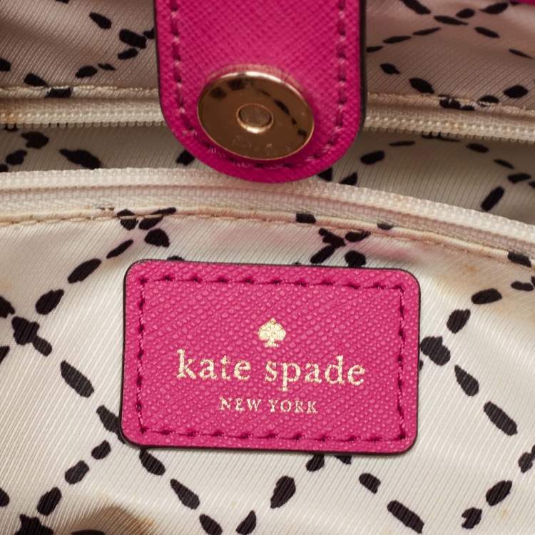 Pre Owned Kate Spade Pink Leather Newberry Lane Loden Tote
