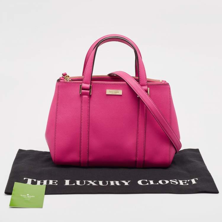 Pre Owned Kate Spade Pink Leather Newberry Lane Loden Tote