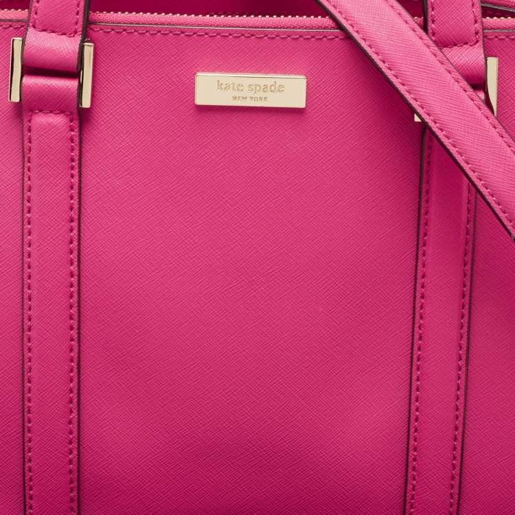 Pre Owned Kate Spade Pink Leather Newberry Lane Loden Tote