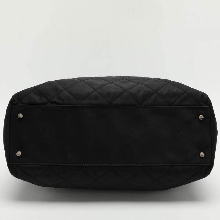 Pre Owned Kate Spade Black Quilted Nylon Tote