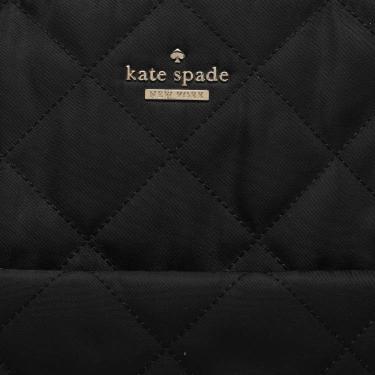 Pre Owned Kate Spade Black Quilted Nylon Tote