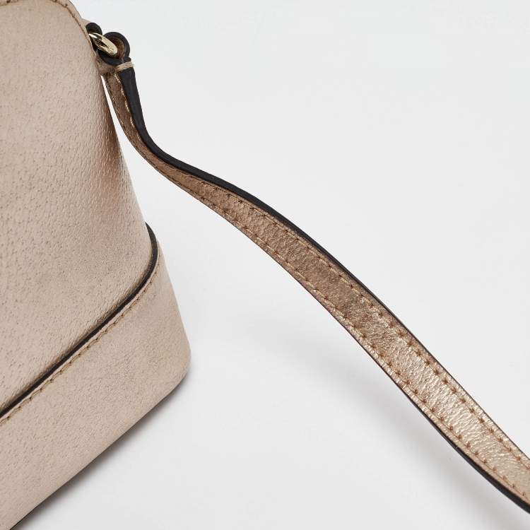 Pre Owned Kate Spade Gold Leather Wellesley Hanna Crossbody Bag