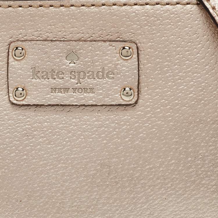 Pre Owned Kate Spade Gold Leather Wellesley Hanna Crossbody Bag