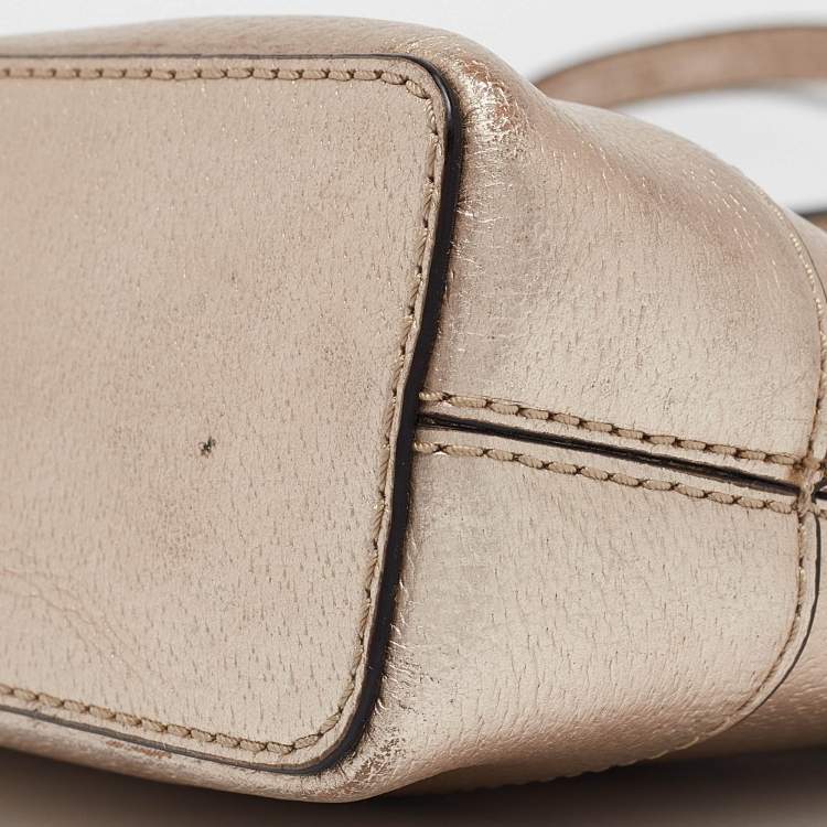 Pre Owned Kate Spade Gold Leather Wellesley Hanna Crossbody Bag