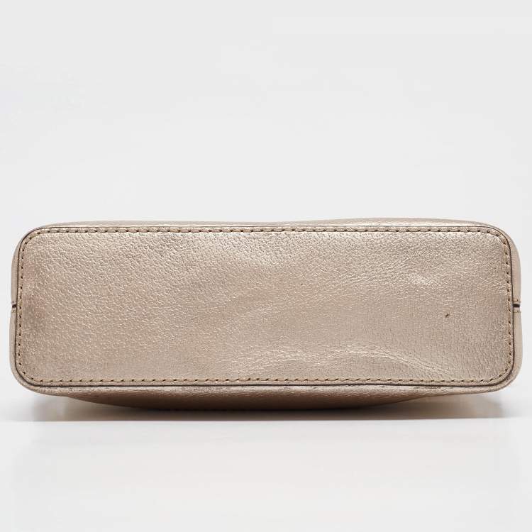Pre Owned Kate Spade Gold Leather Wellesley Hanna Crossbody Bag