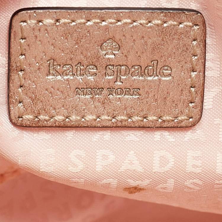 Pre Owned Kate Spade Gold Leather Wellesley Hanna Crossbody Bag