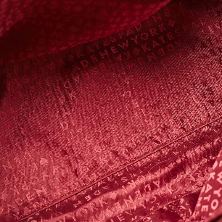 Pre Owned Kate Spade Maroon Leather Way Lilah Top Handle Bag