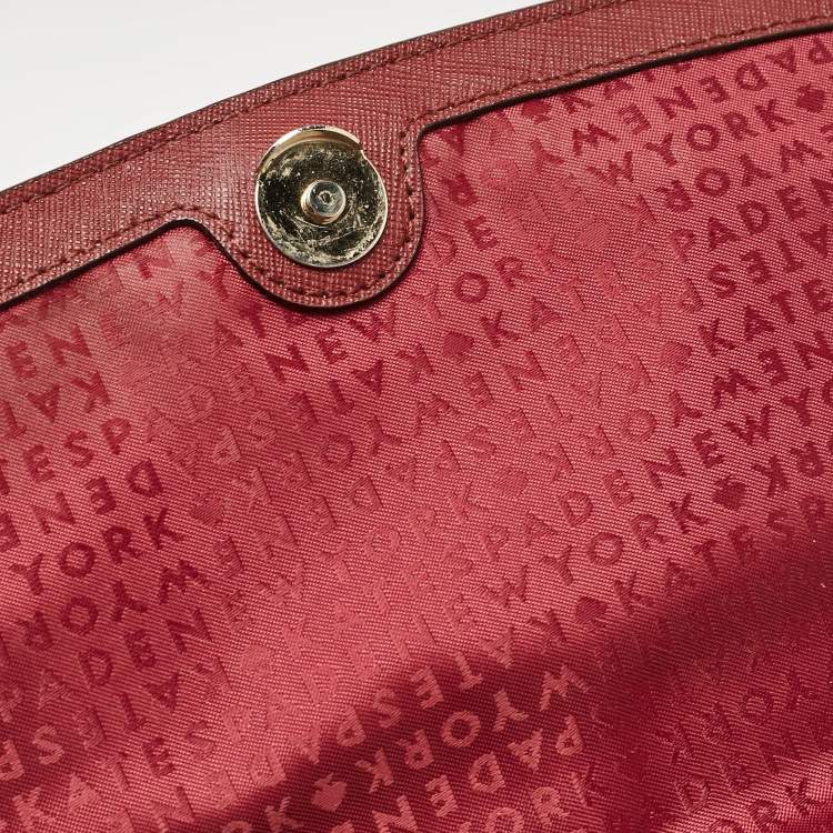 Pre Owned Kate Spade Maroon Leather Way Lilah Top Handle Bag