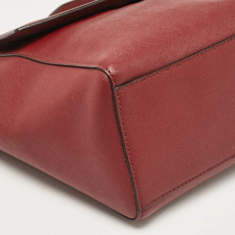 Pre Owned Kate Spade Maroon Leather Way Lilah Top Handle Bag