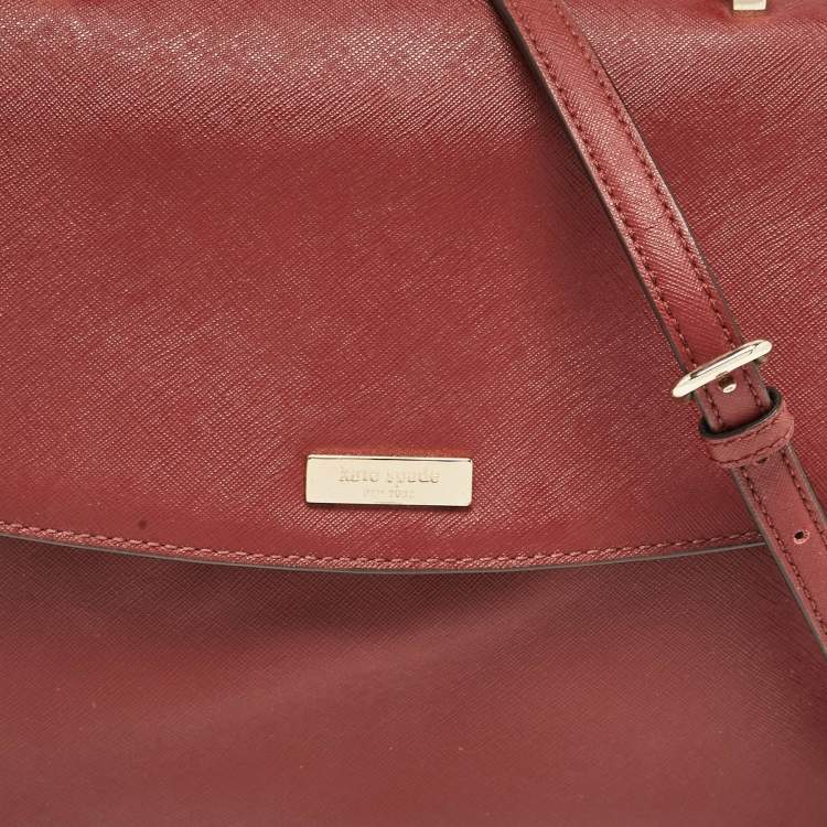 Pre Owned Kate Spade Maroon Leather Way Lilah Top Handle Bag