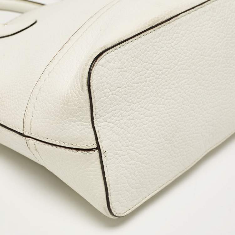 Pre Owned Kate Spade White Leather Carli McCall Street Satchel