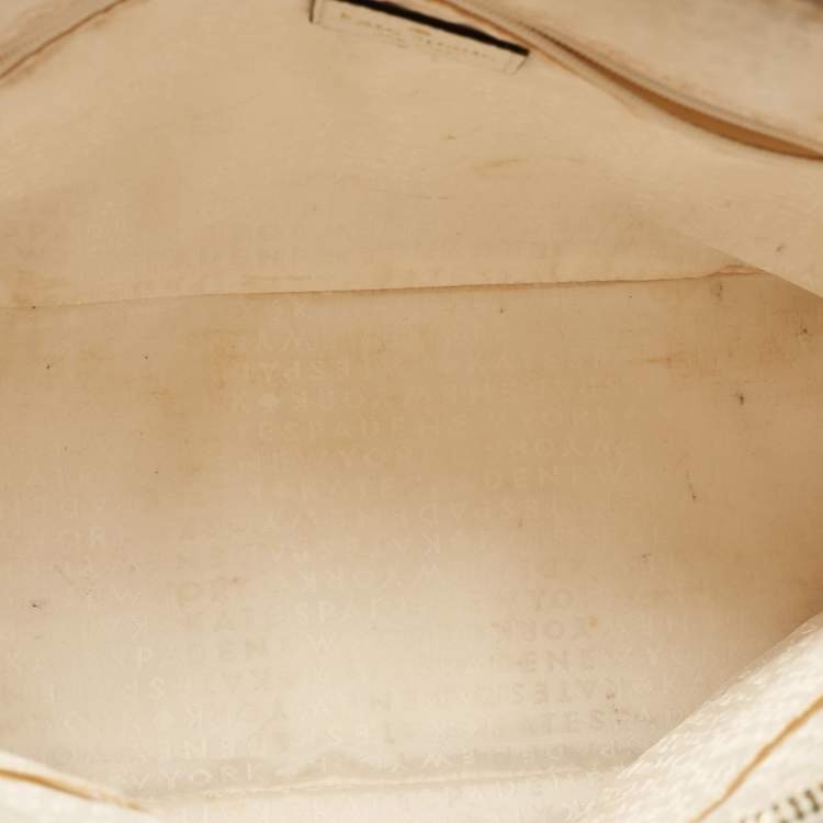 Pre Owned Kate Spade White Leather Carli McCall Street Satchel