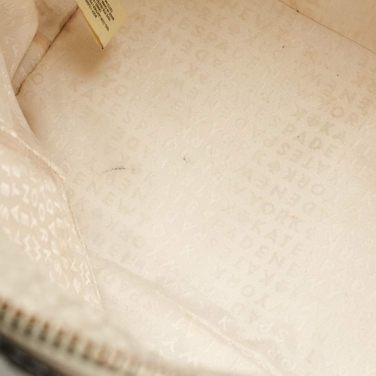 Pre Owned Kate Spade White Leather Carli McCall Street Satchel