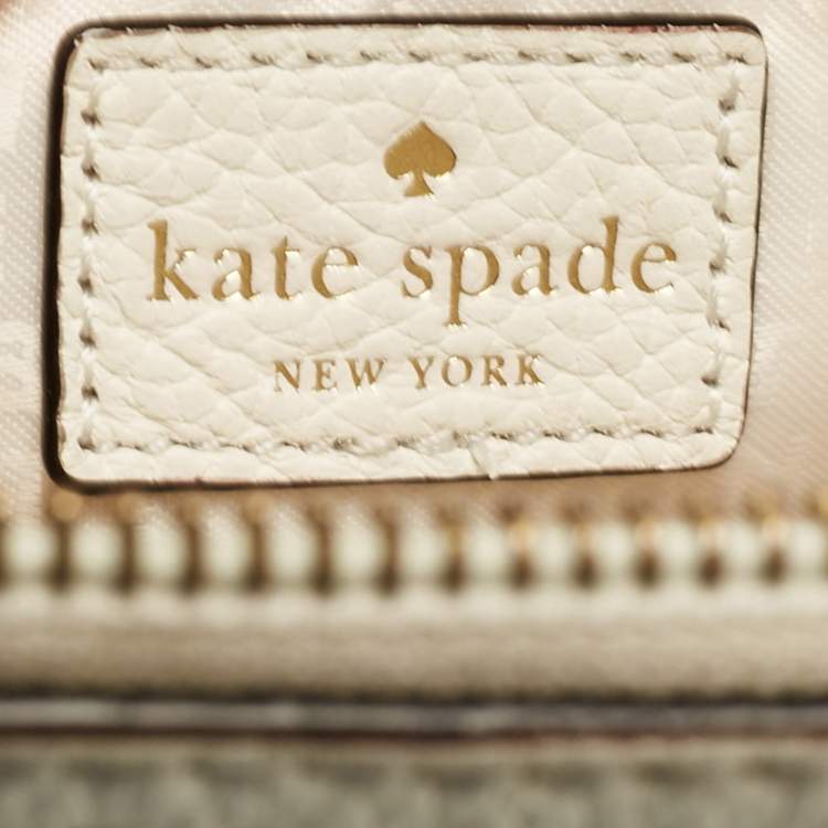 Pre Owned Kate Spade White Leather Carli McCall Street Satchel