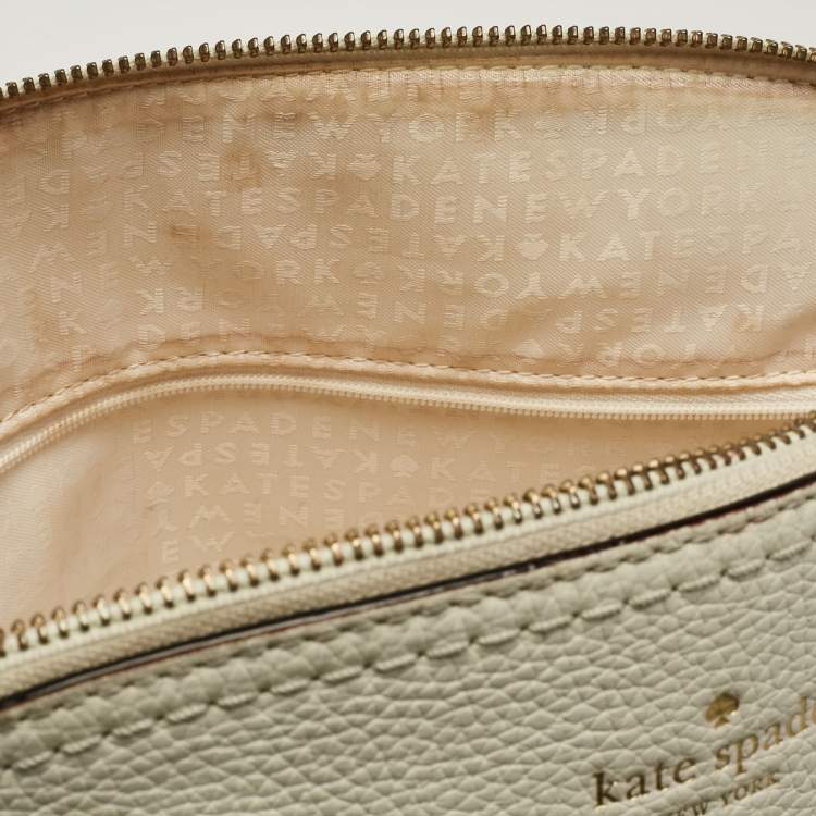 Pre Owned Kate Spade White Leather Carli McCall Street Satchel