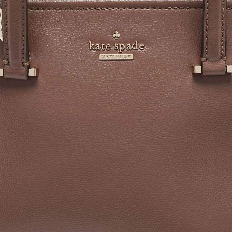 مملوكة مسبقًا Kate Spade Taupe Brown Leather Patterson Drive Medium Dome Satchel