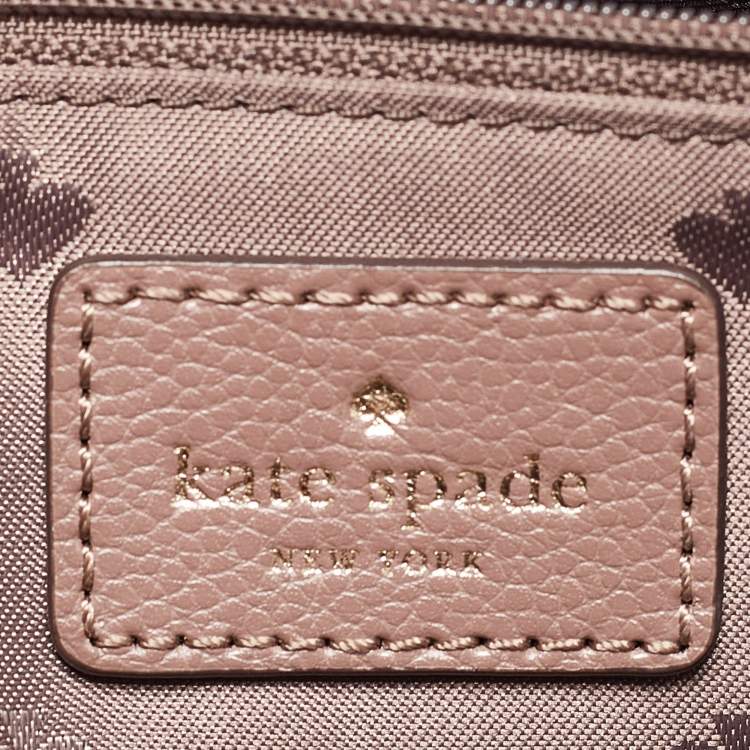 مملوكة مسبقًا Kate Spade Taupe Brown Leather Patterson Drive Medium Dome Satchel