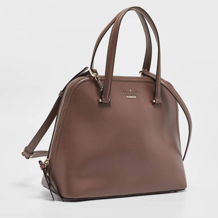 مملوكة مسبقًا Kate Spade Taupe Brown Leather Patterson Drive Medium Dome Satchel