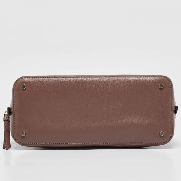 مملوكة مسبقًا Kate Spade Taupe Brown Leather Patterson Drive Medium Dome Satchel