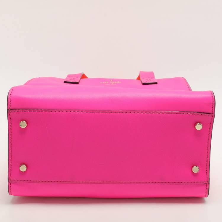 Pre Owned Kate Spade Pink Leather Little Kennedy Brightspot Avenue Satchel